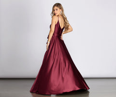 Harlie Formal Satin Sleeveless Dress - Lady Occasions
