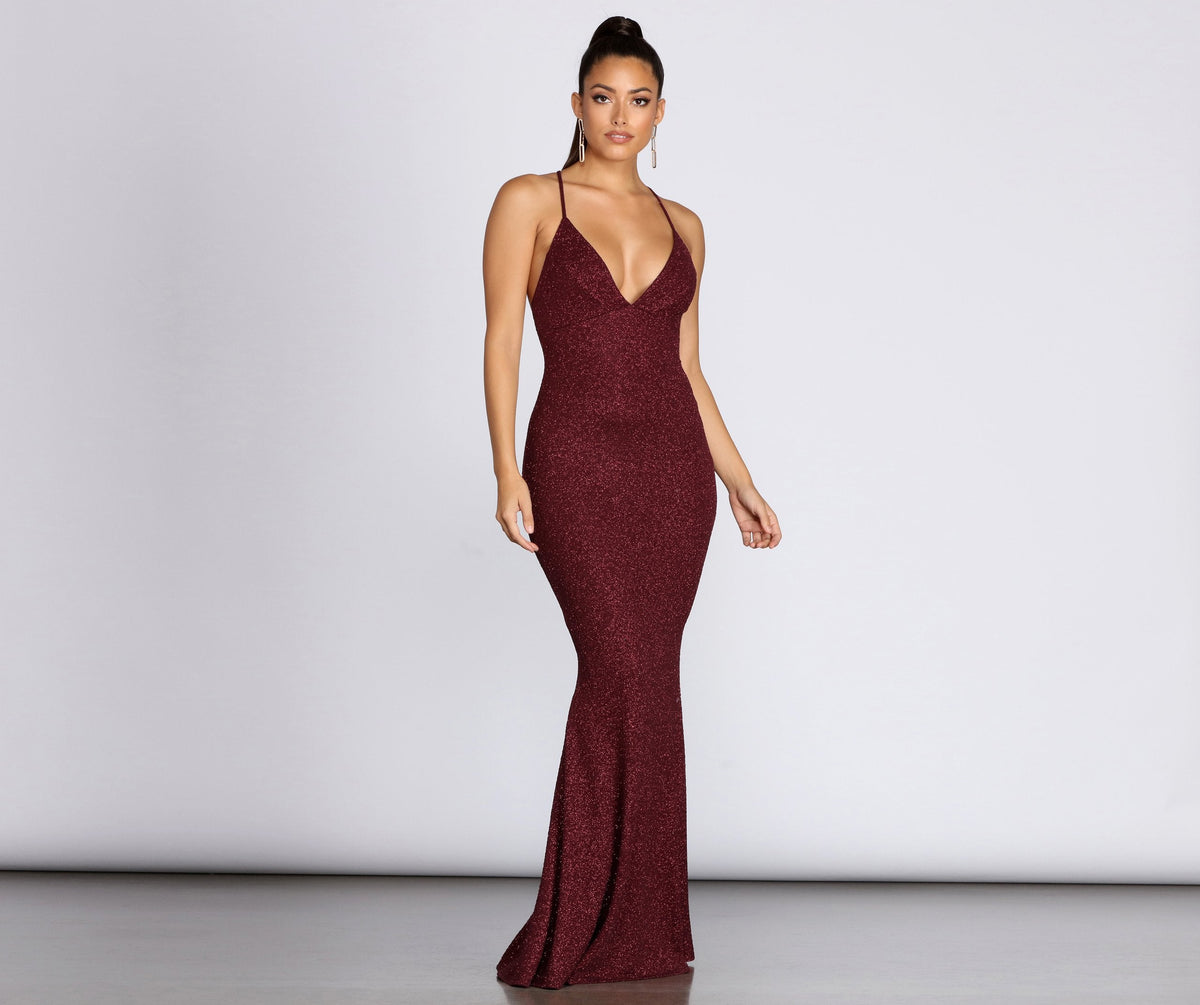 Khloe Long Glitter Formal Gown - Lady Occasions