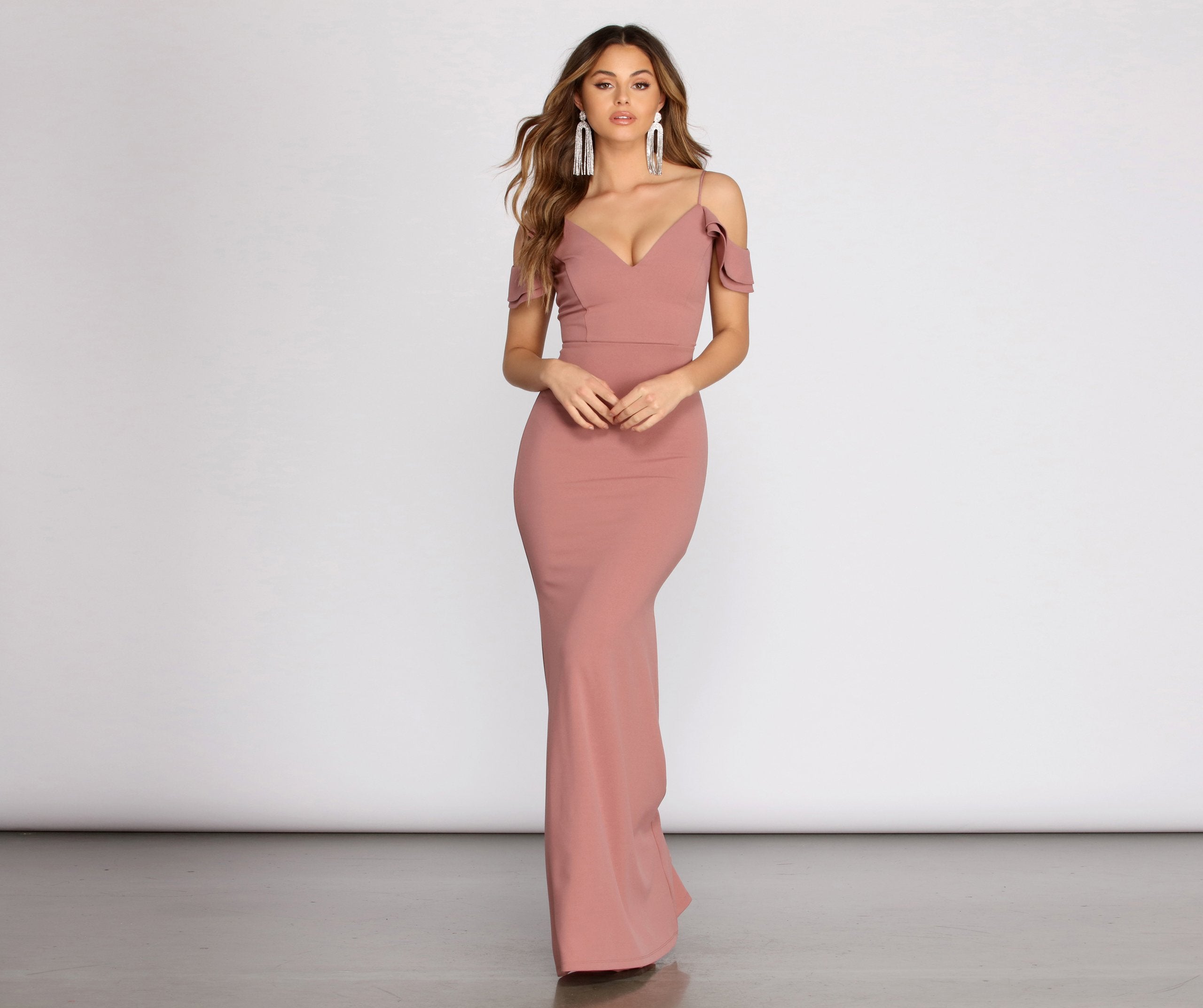 Reese Double Ruffle Off Shoulder Mermaid Dress - Lady Occasions