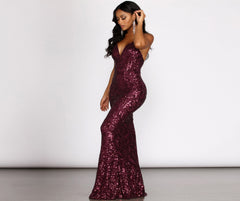 Gwendolyn Cross Back Sequin Dress - Lady Occasions