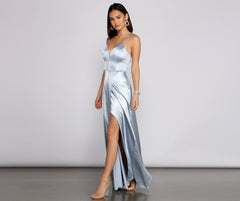 Kel Satin A-Line Dress - Lady Occasions