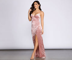 Frances Velvet Wrap Evening Dress - Lady Occasions