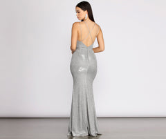 Lenore Glitter Shine Mermaid Dress - Lady Occasions