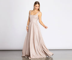 Emery Formal Glitter A-Line Dress - Lady Occasions