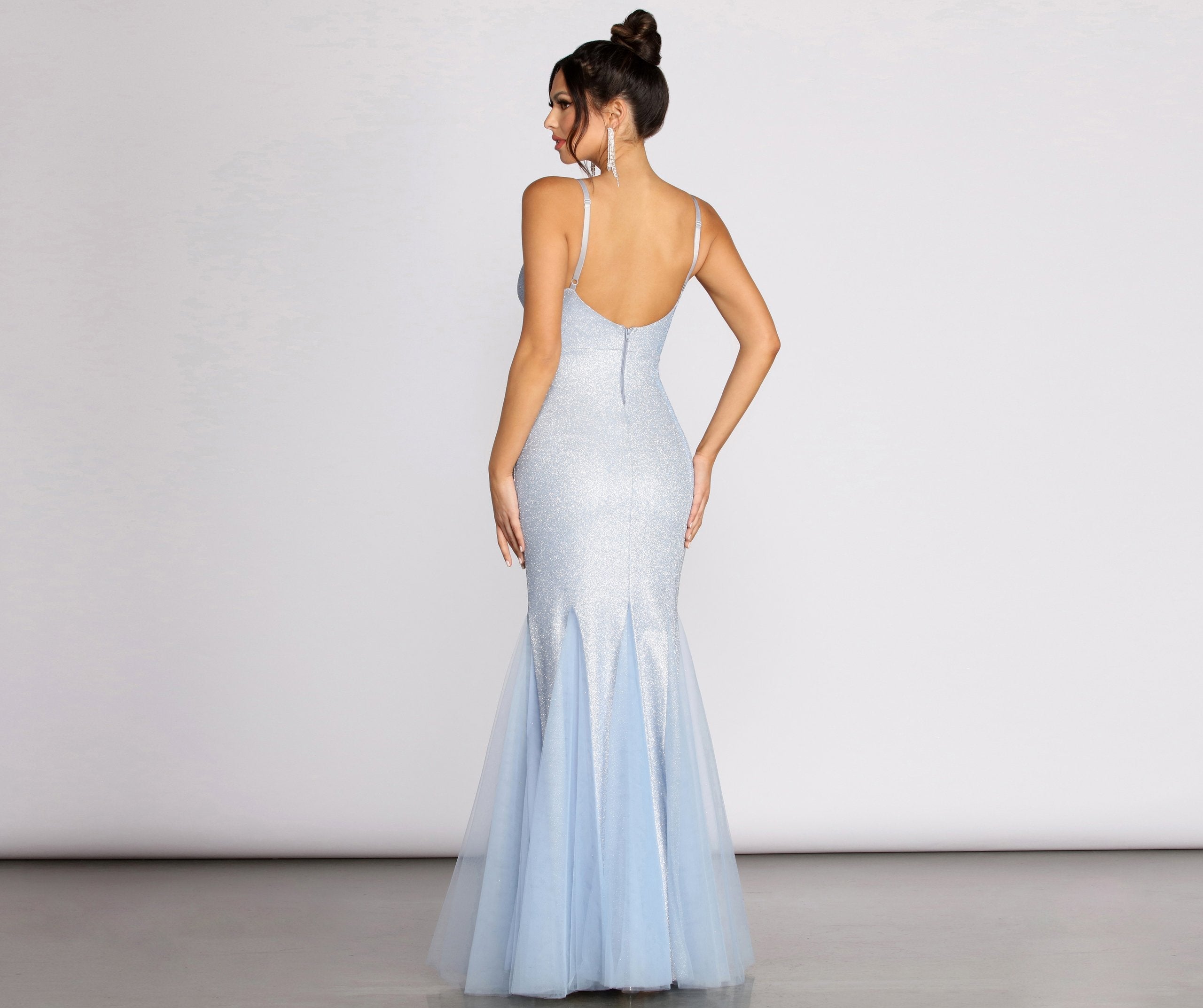 Ciara Glitter Tulle Mermaid Dress - Lady Occasions