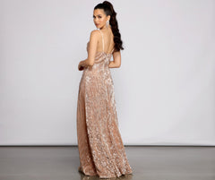 Blair Sequin Wrap Front Formal Dress - Lady Occasions