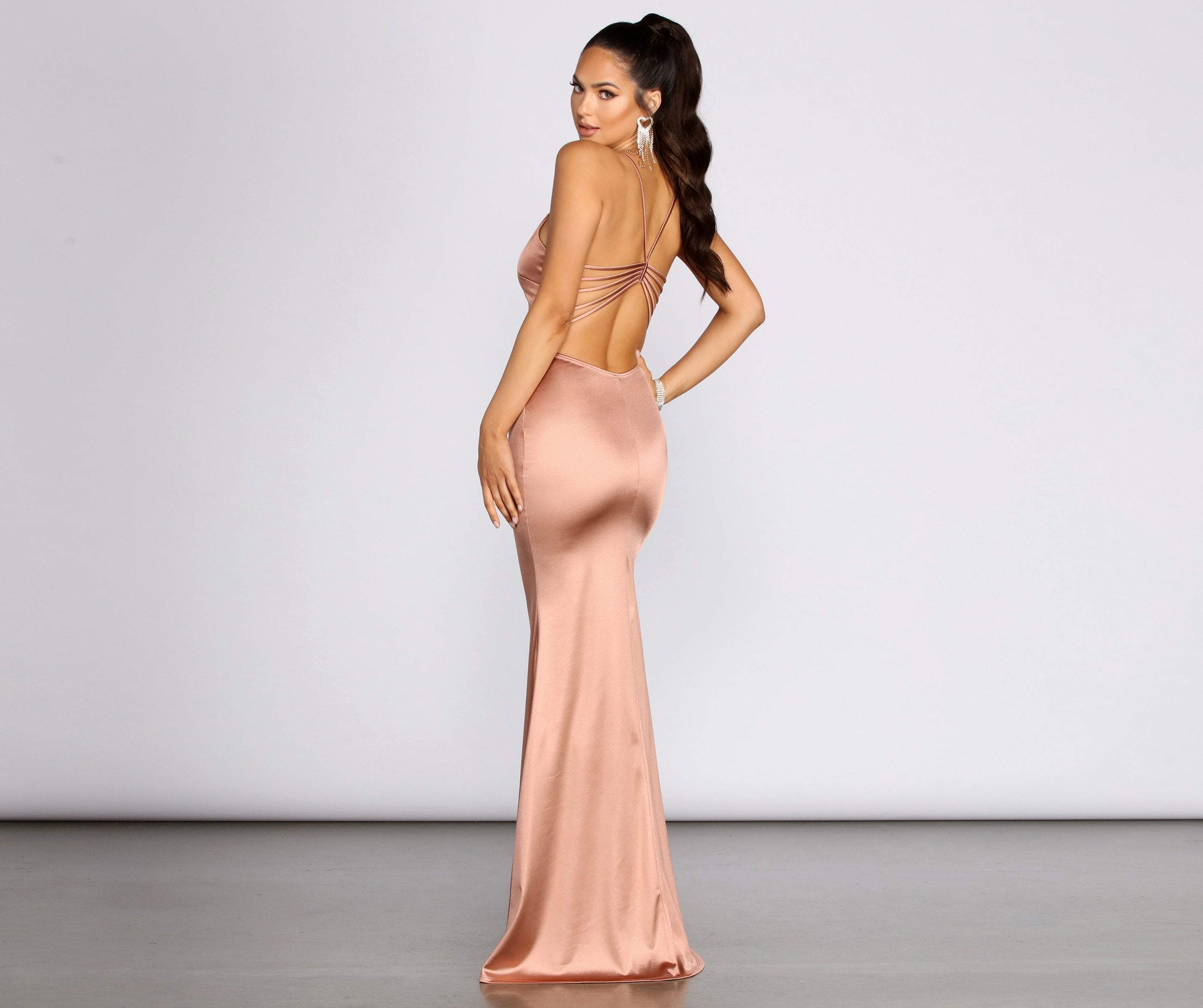 Phoebe Strappy Back Mermaid Dress - Lady Occasions