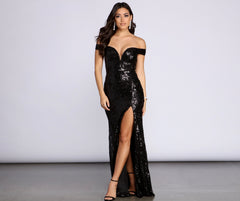 Dalilah High Slit Sequin Dress - Lady Occasions