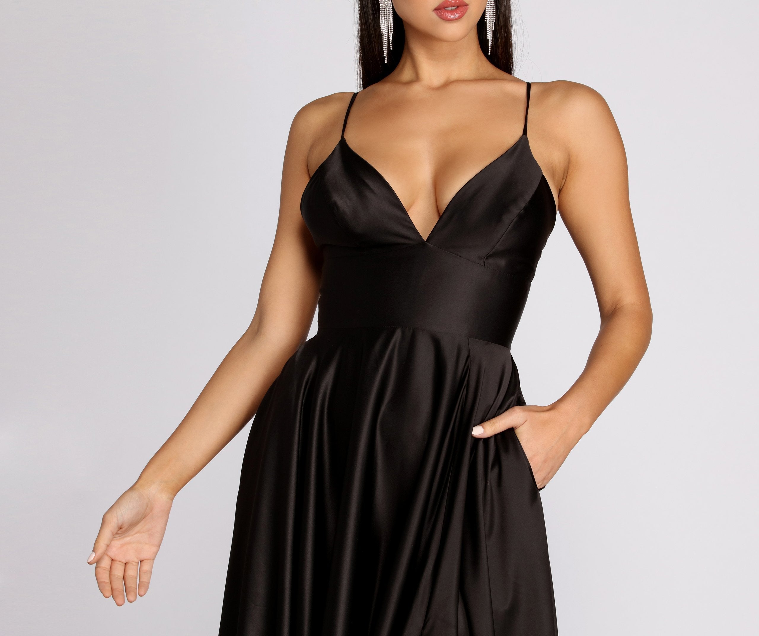 Isabelle Satin A-Line Dress - Lady Occasions