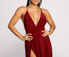 Brie Double Slit A-Line Formal Dress - Lady Occasions