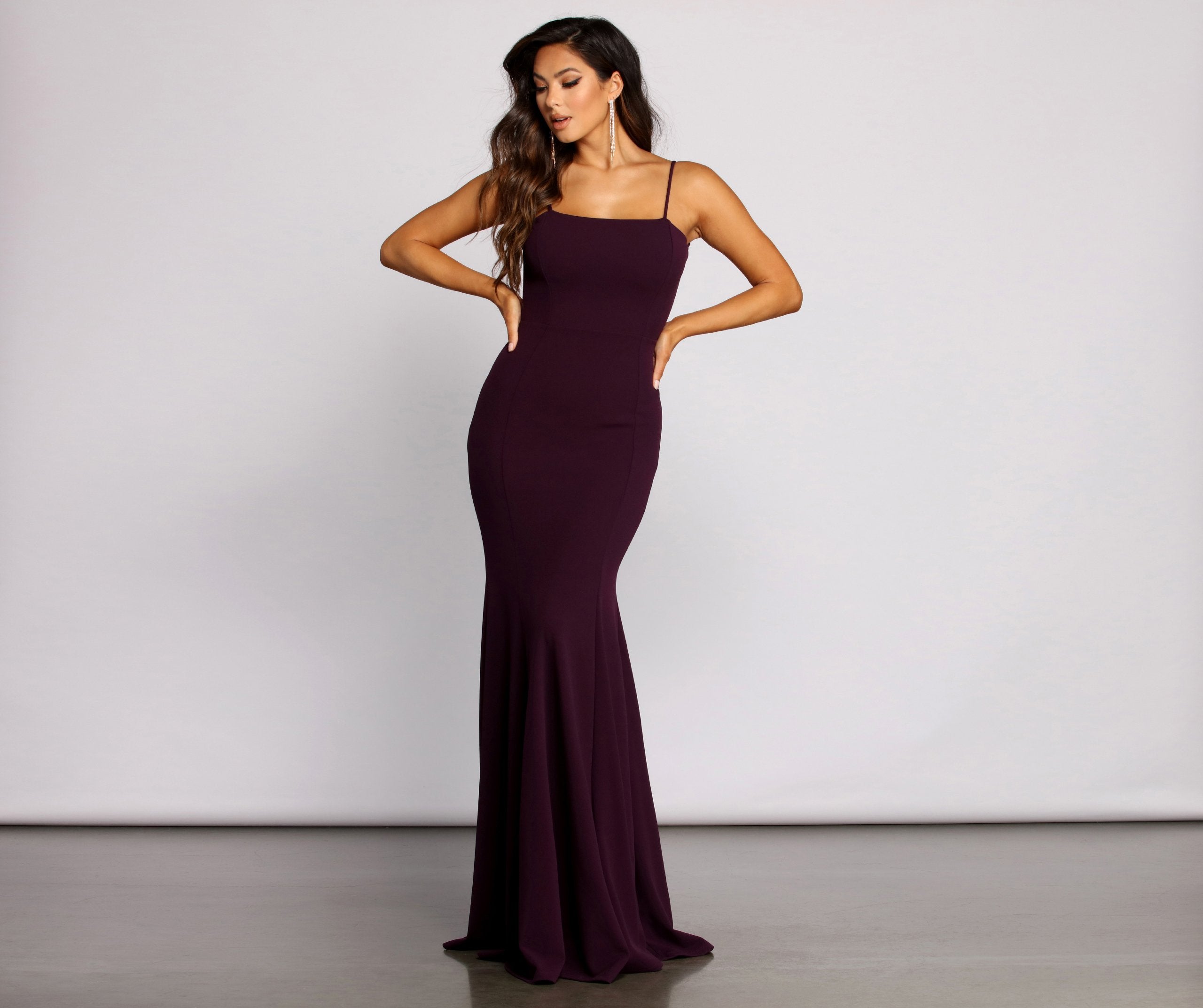 Cara Formal Crepe Open Back Dress - Lady Occasions