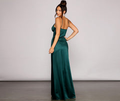 Carmen High-Slit Satin Formal Dress - Lady Occasions