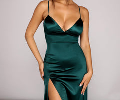 Carmen High-Slit Satin Formal Dress - Lady Occasions