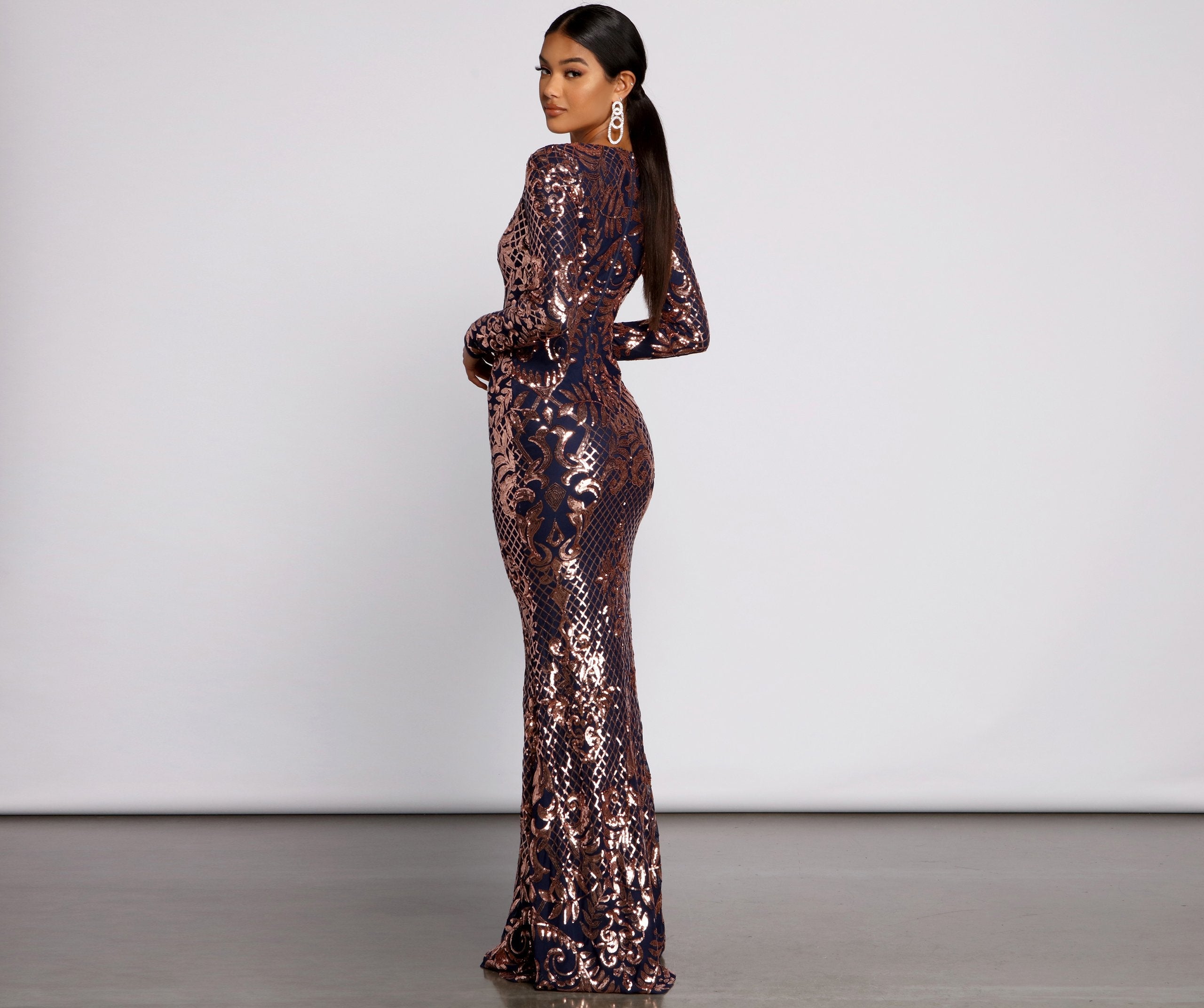 Alexandria formal 2025 sequin scroll dress