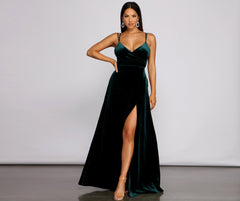 Jen Formal A-Line Velvet Dress - Lady Occasions