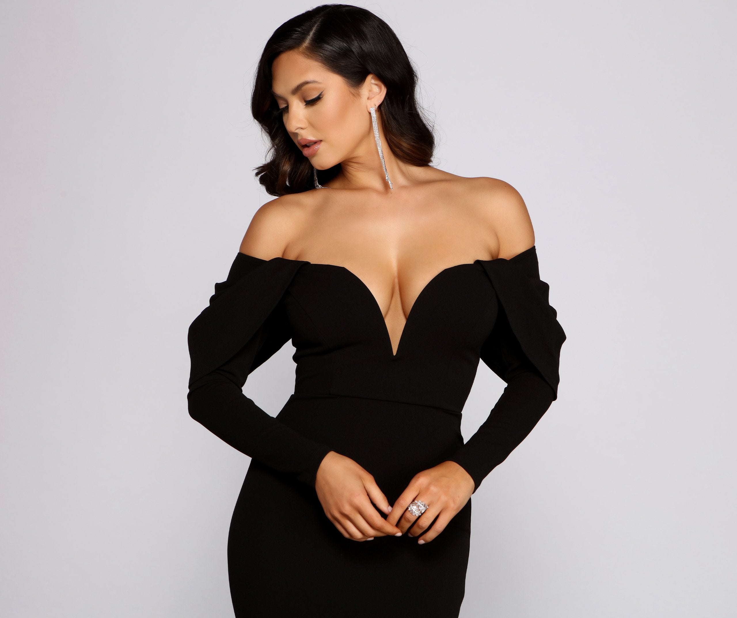 Nina Off The Shoulder Mermaid Dress - Lady Occasions