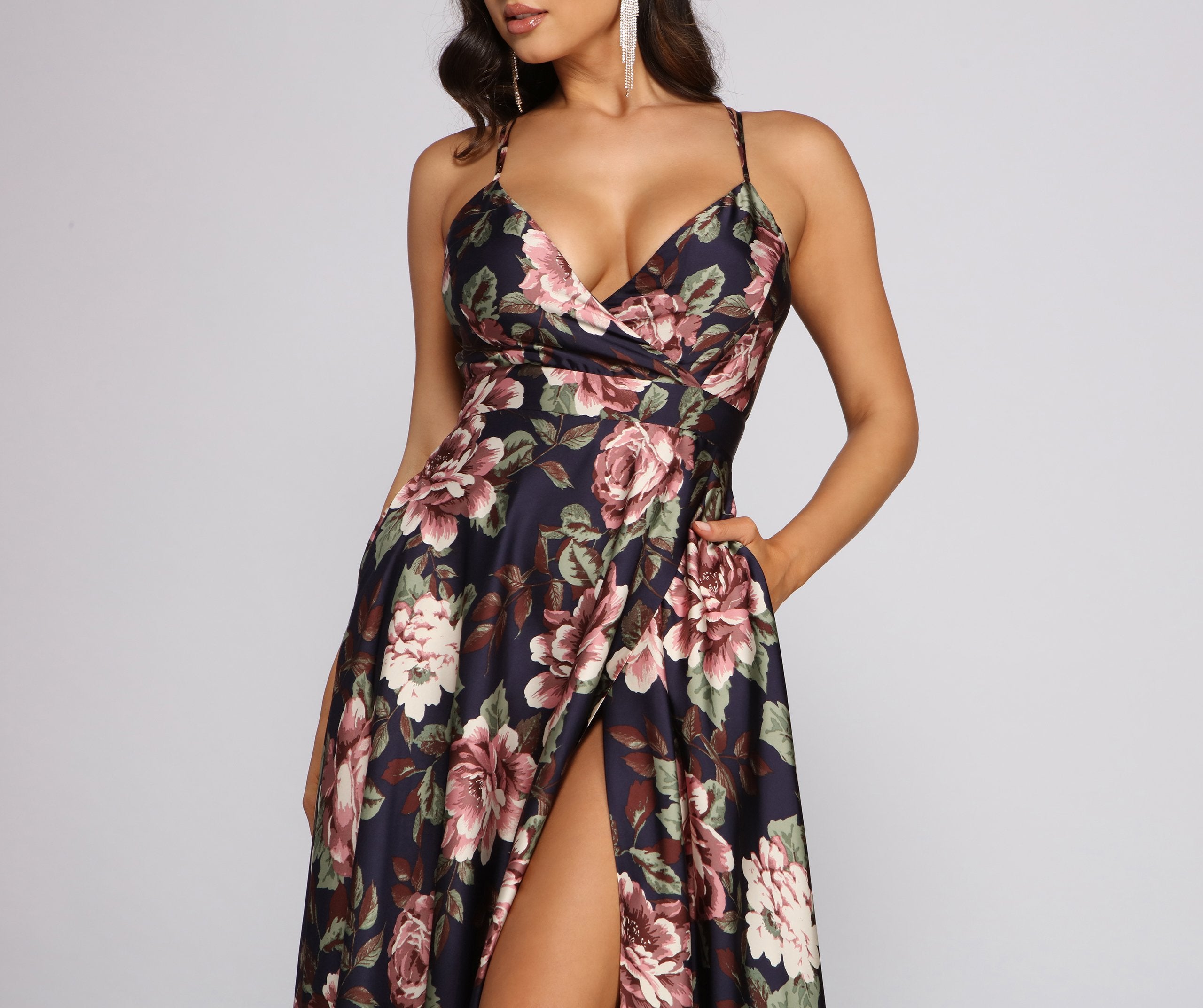 Betty Formal Floral A-Line Dress - Lady Occasions