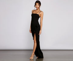 Tiffany Sleeveless High Slit Formal Dress - Lady Occasions