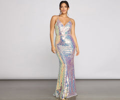 Ariel Formal Iridescent Sequin Dress - Lady Occasions