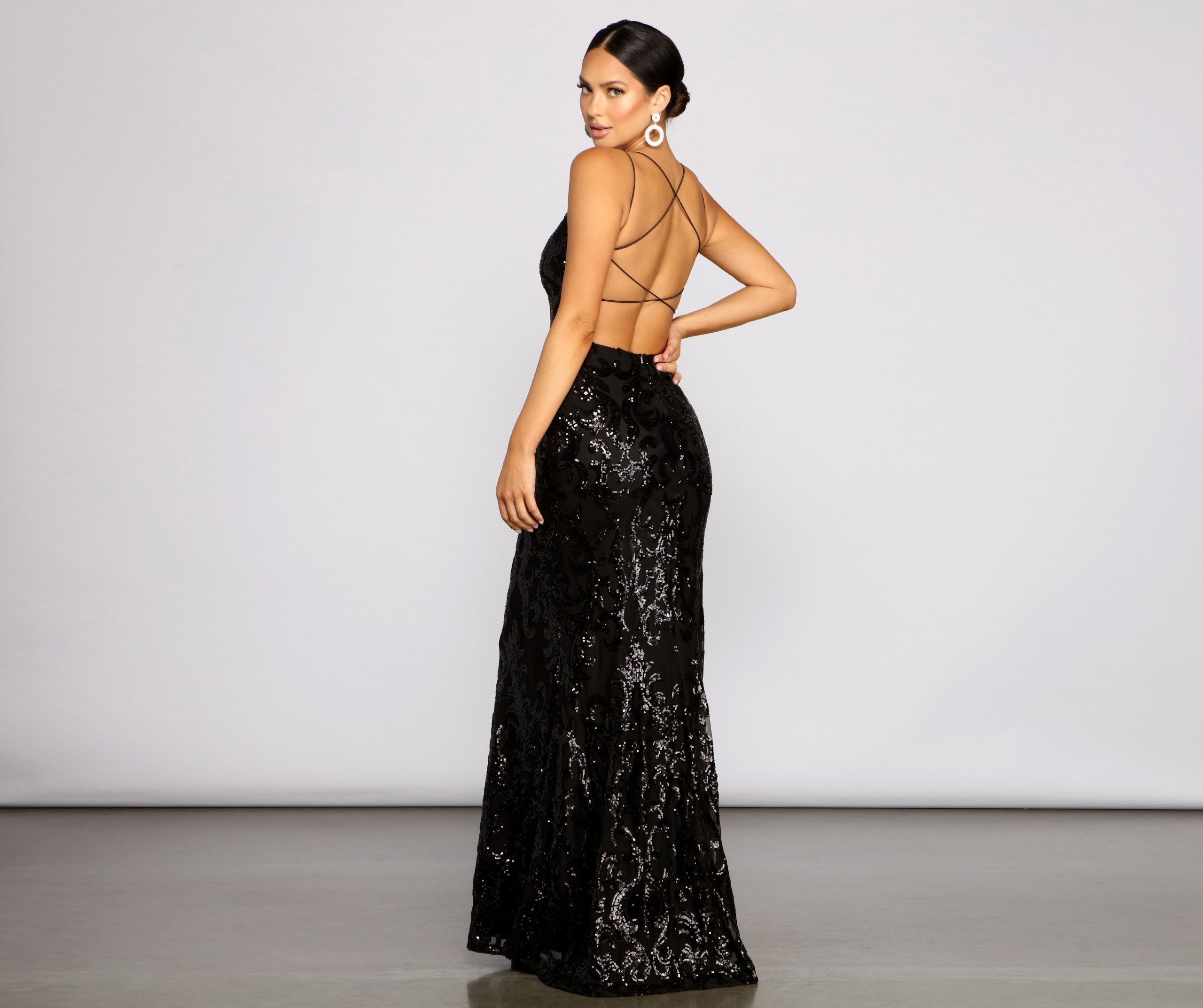 Lila Formal Open Back Sequin Mermaid Dress - Lady Occasions