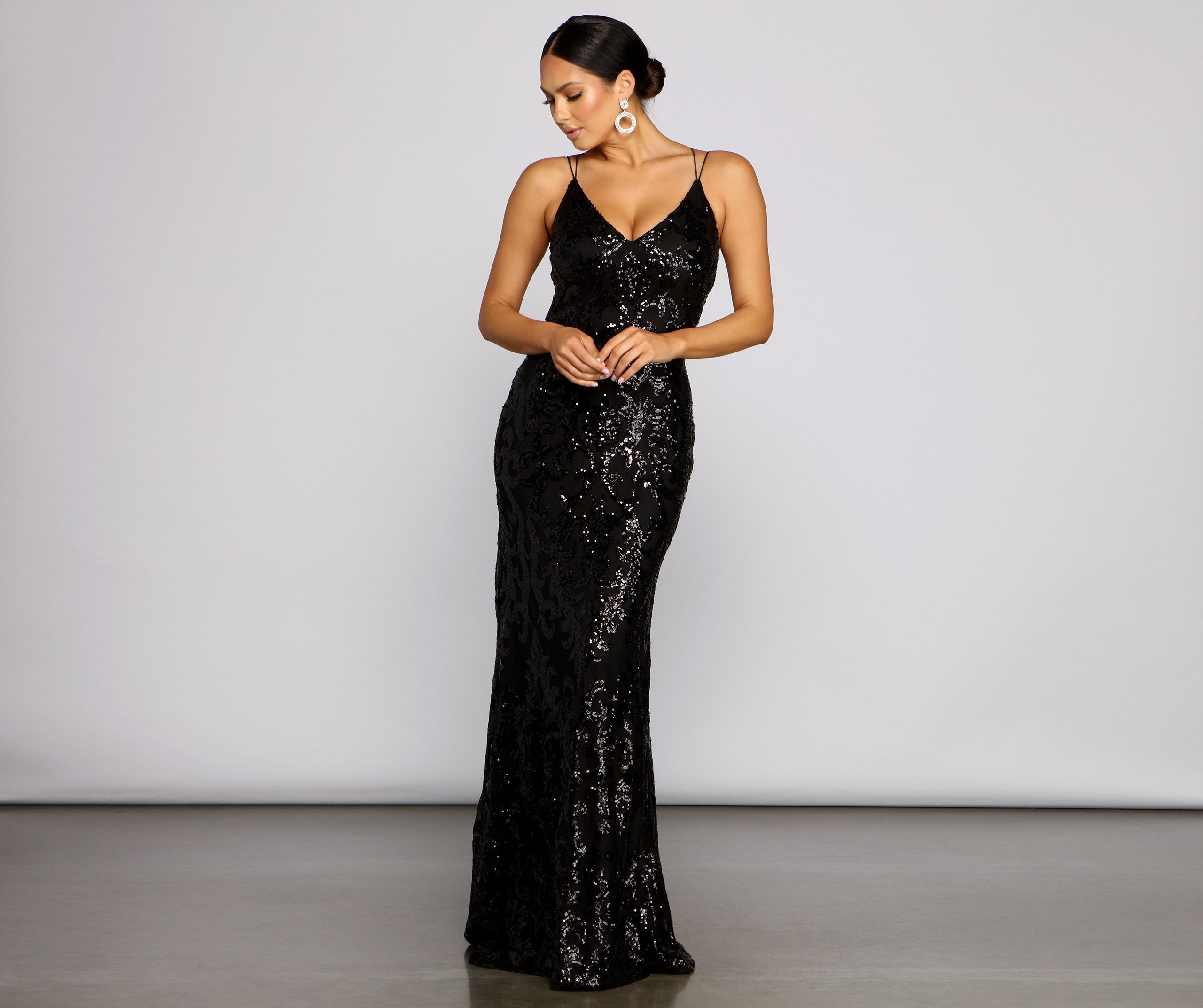 Lila Formal Open Back Sequin Mermaid Dress - Lady Occasions