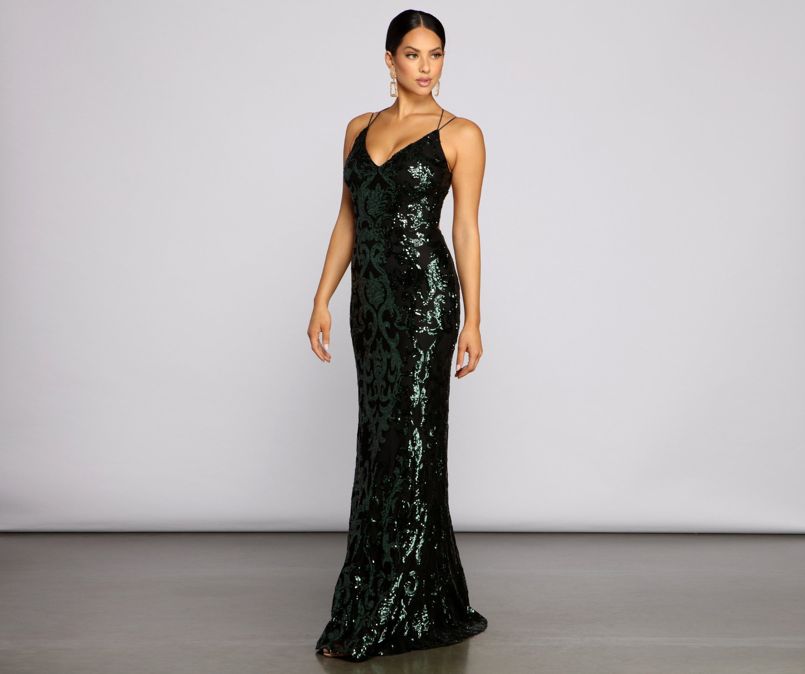 Lila Formal Open Back Sequin Mermaid Dress - Lady Occasions