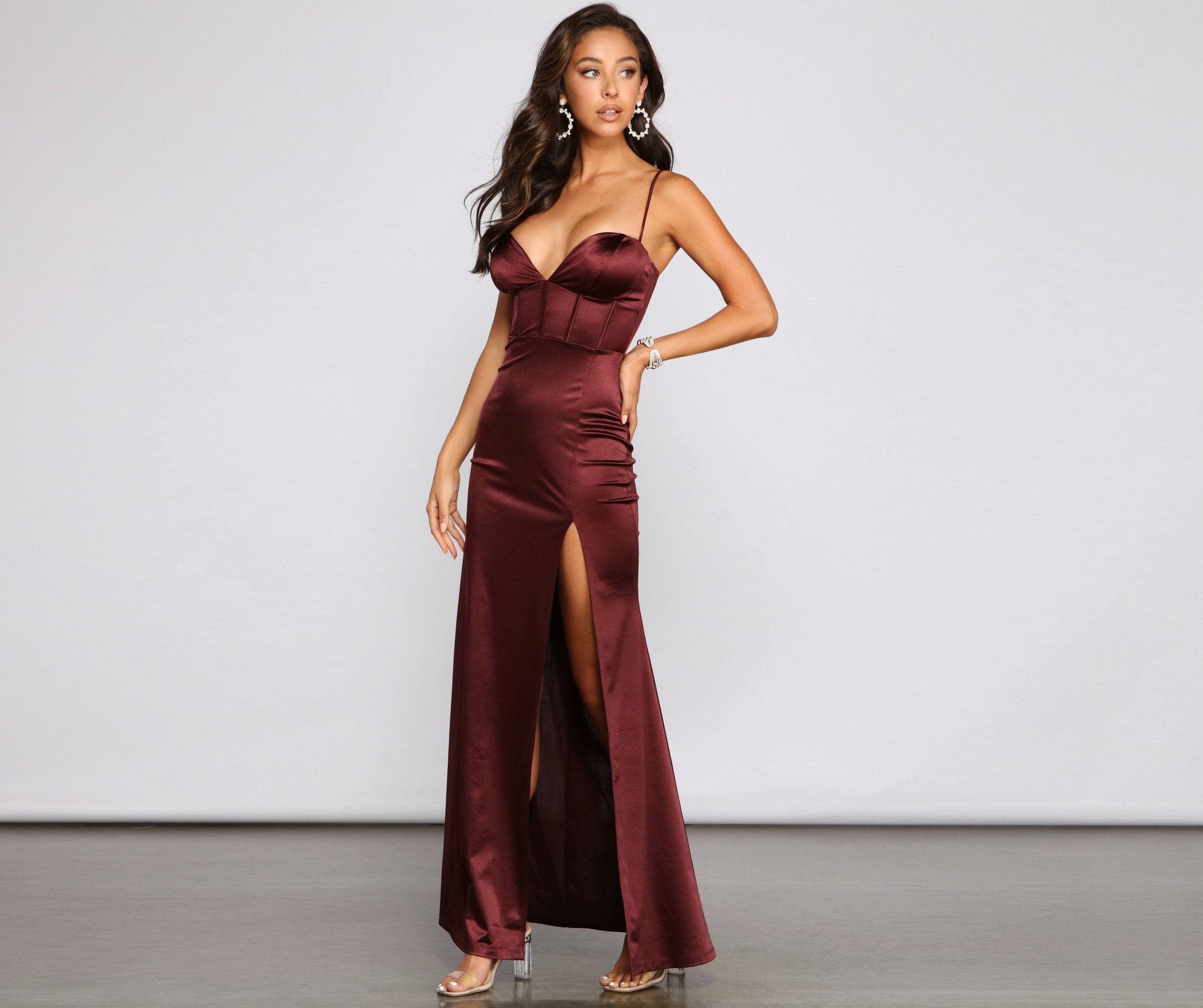 Nora High-Slit Mermaid Dress - Lady Occasions