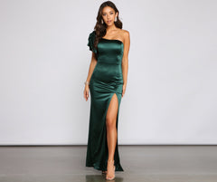 Charmaine Formal One Shoulder Satin Dress - Lady Occasions