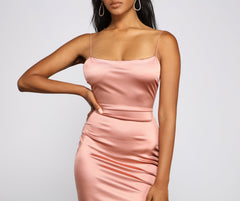 Nat Formal Backless Satin Dress - Lady Occasions