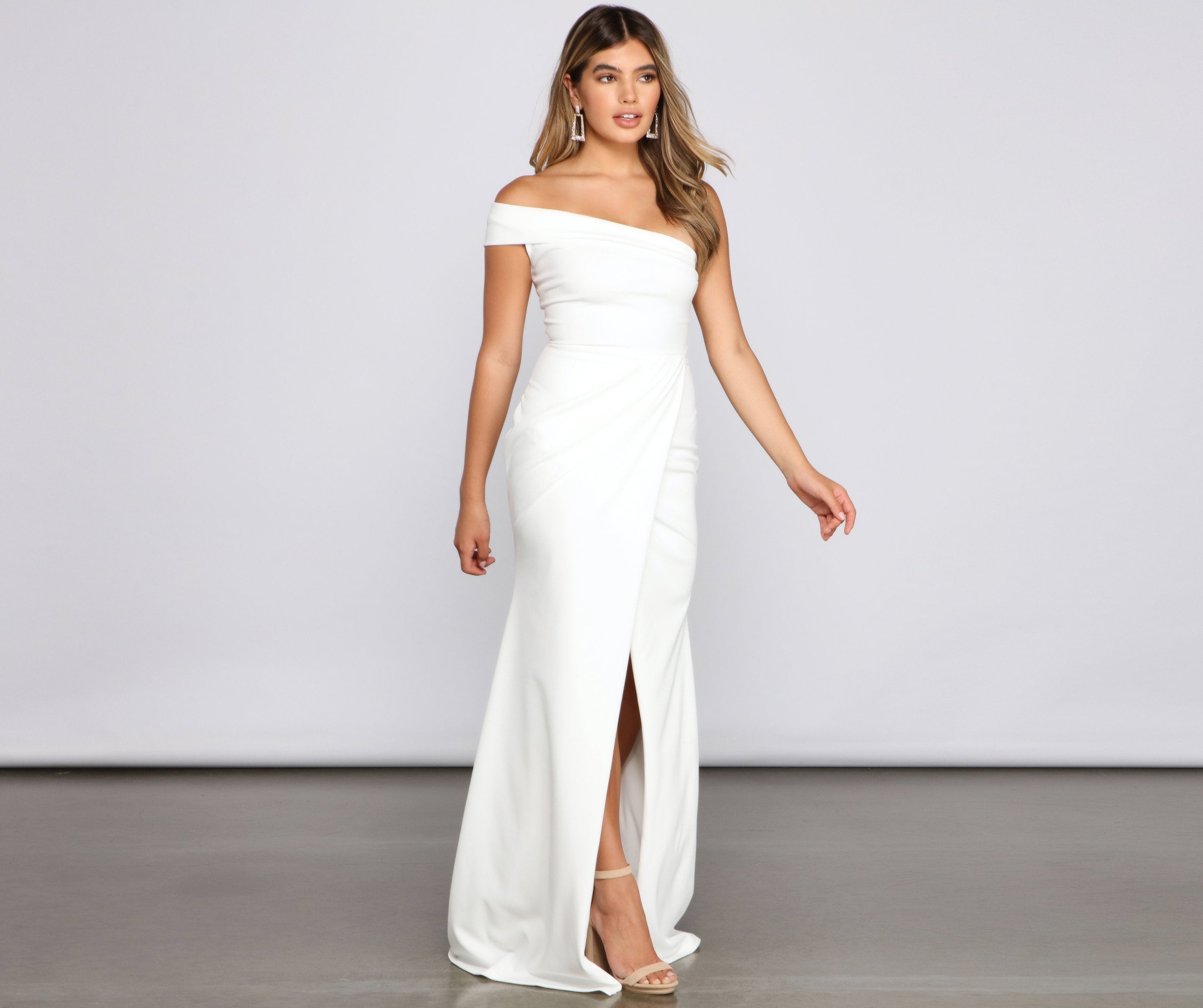 Susana Asymmetric Off Shoulder Mermaid Dress - Lady Occasions