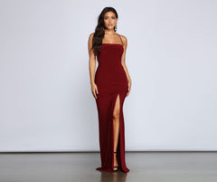 Gia Lace-Up Formal High-Slit Dress - Lady Occasions