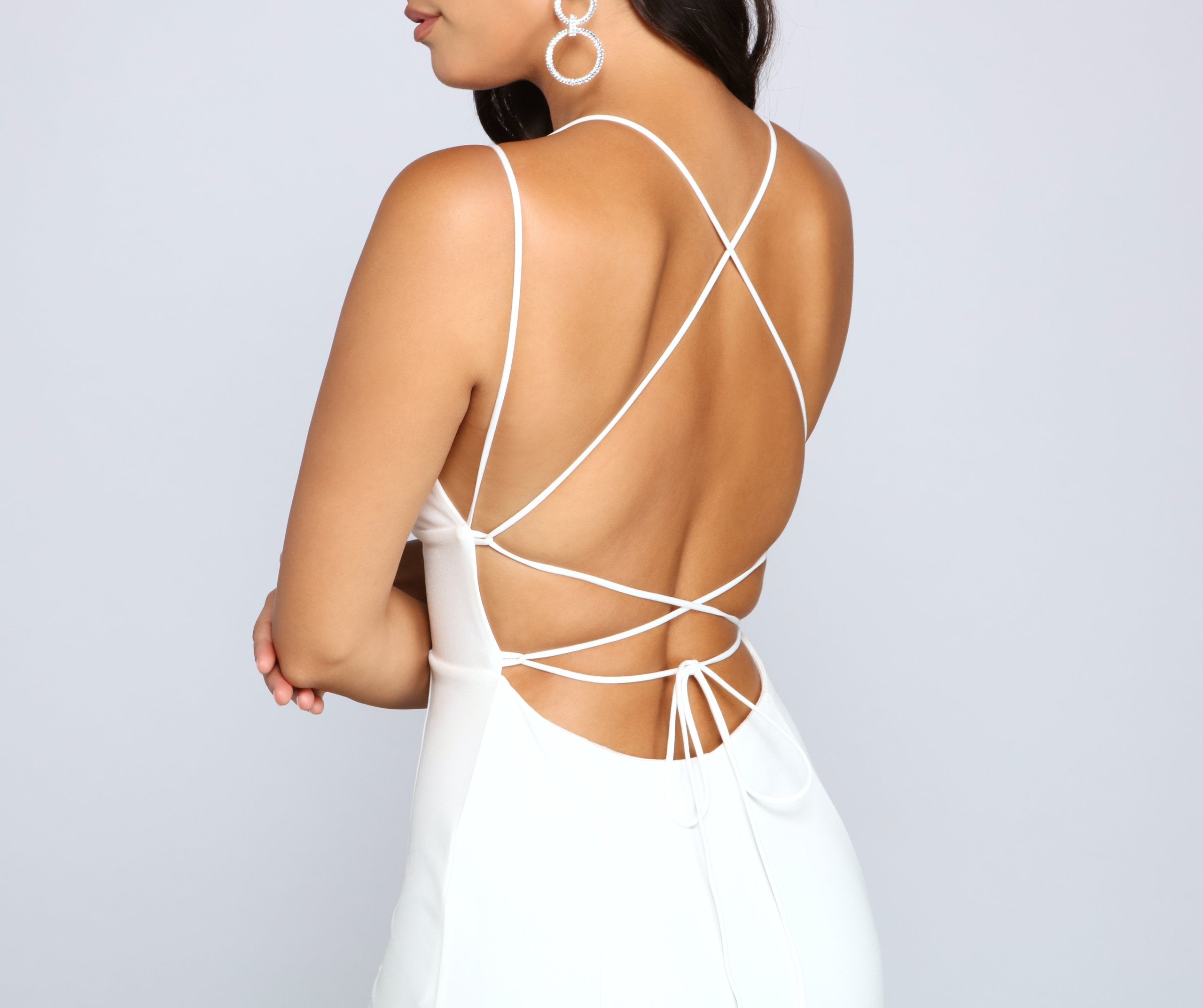 Holly Lace-Up Back Mermaid Dress - Lady Occasions