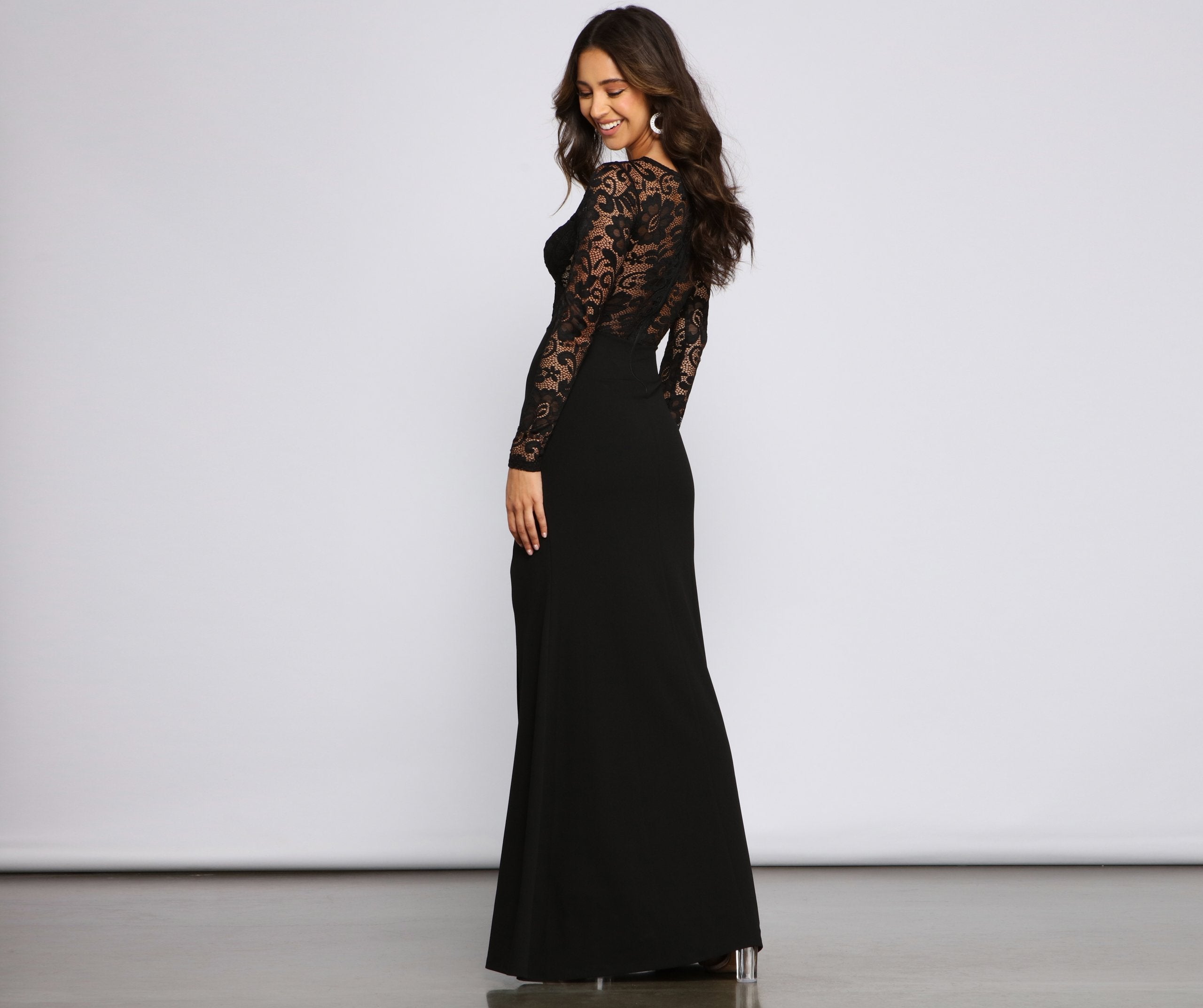 April Formal Lace Mermaid Dress - Lady Occasions