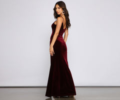 Ava Ruched Velvet Mermaid Dress - Lady Occasions