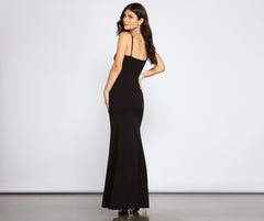 Meriah Formal High Slit A-Line Dress - Lady Occasions