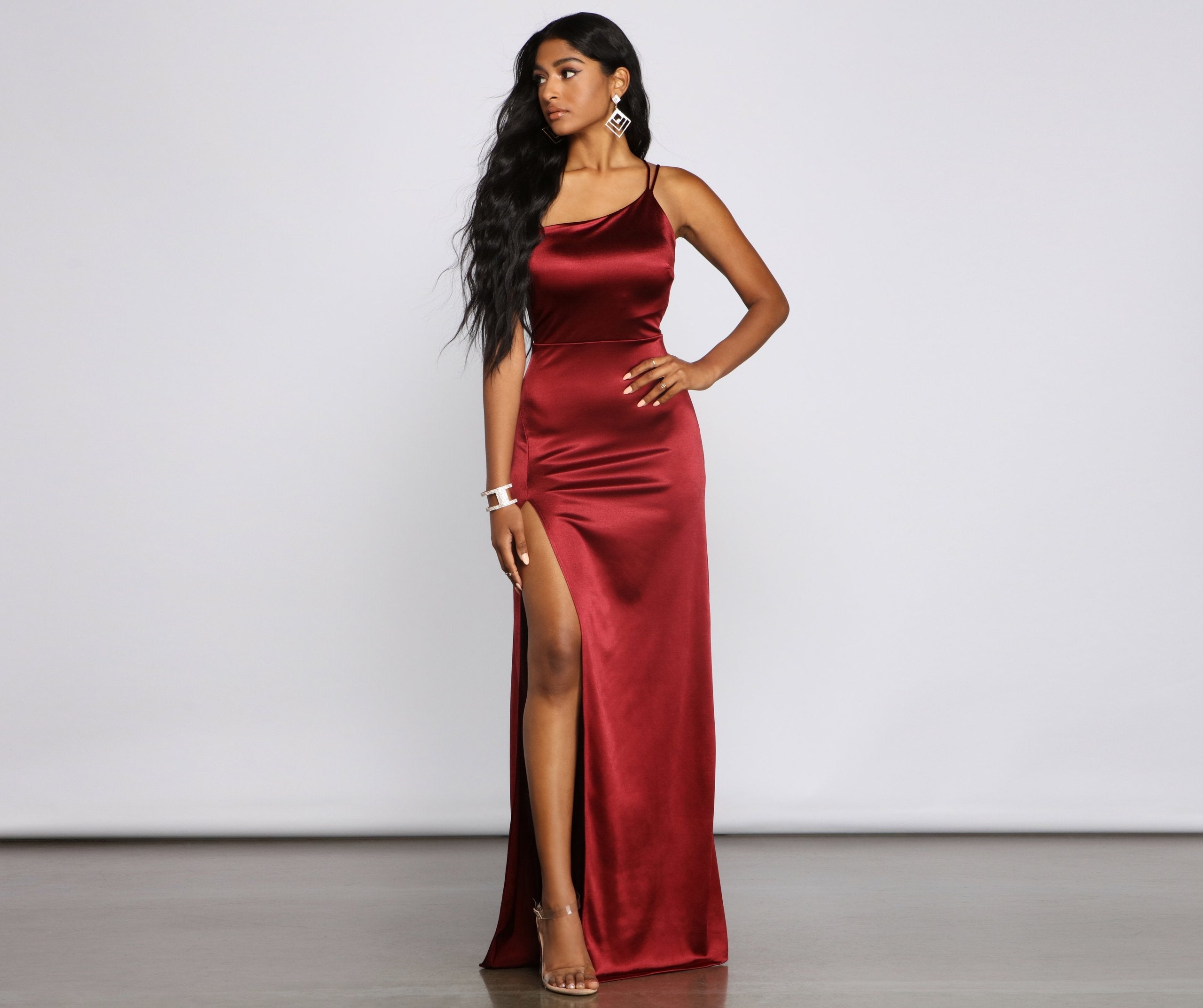 Rhiannon Satin Dress - Lady Occasions