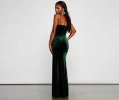 Liv Formal High Slit Velvet Dress - Lady Occasions