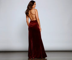 Vega Formal High Slit Velvet Dress - Lady Occasions