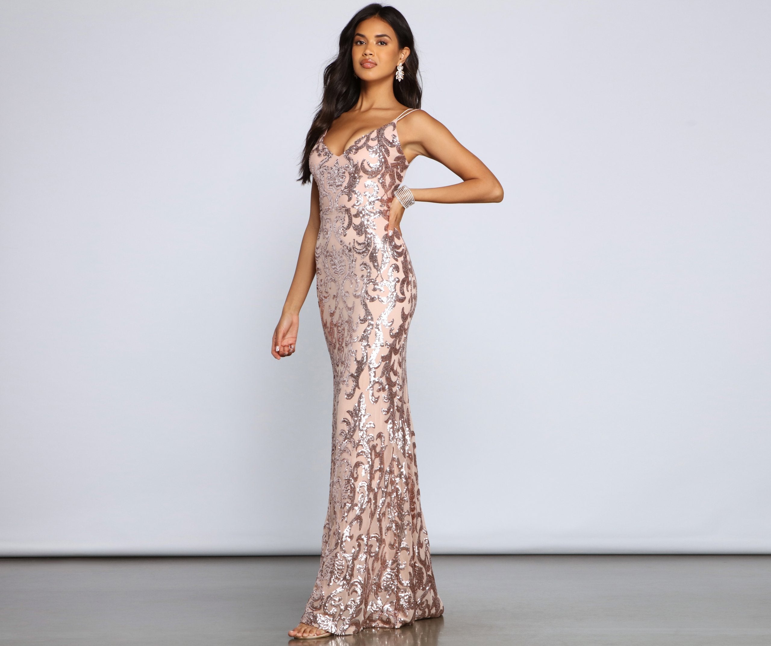 Lila Formal Open Back Sequin Mermaid Dress - Lady Occasions