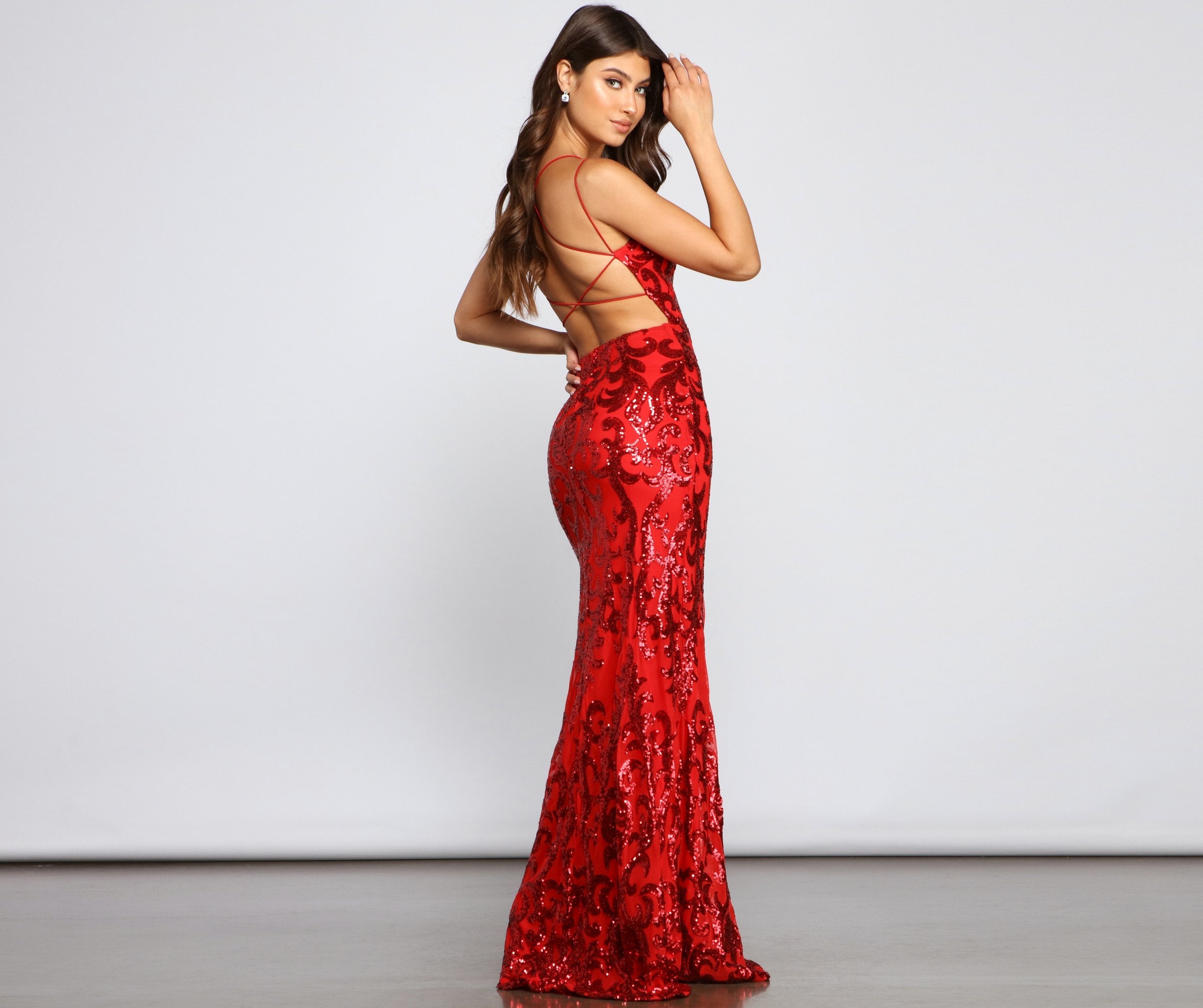 Lila Formal Open Back Sequin Mermaid Dress - Lady Occasions