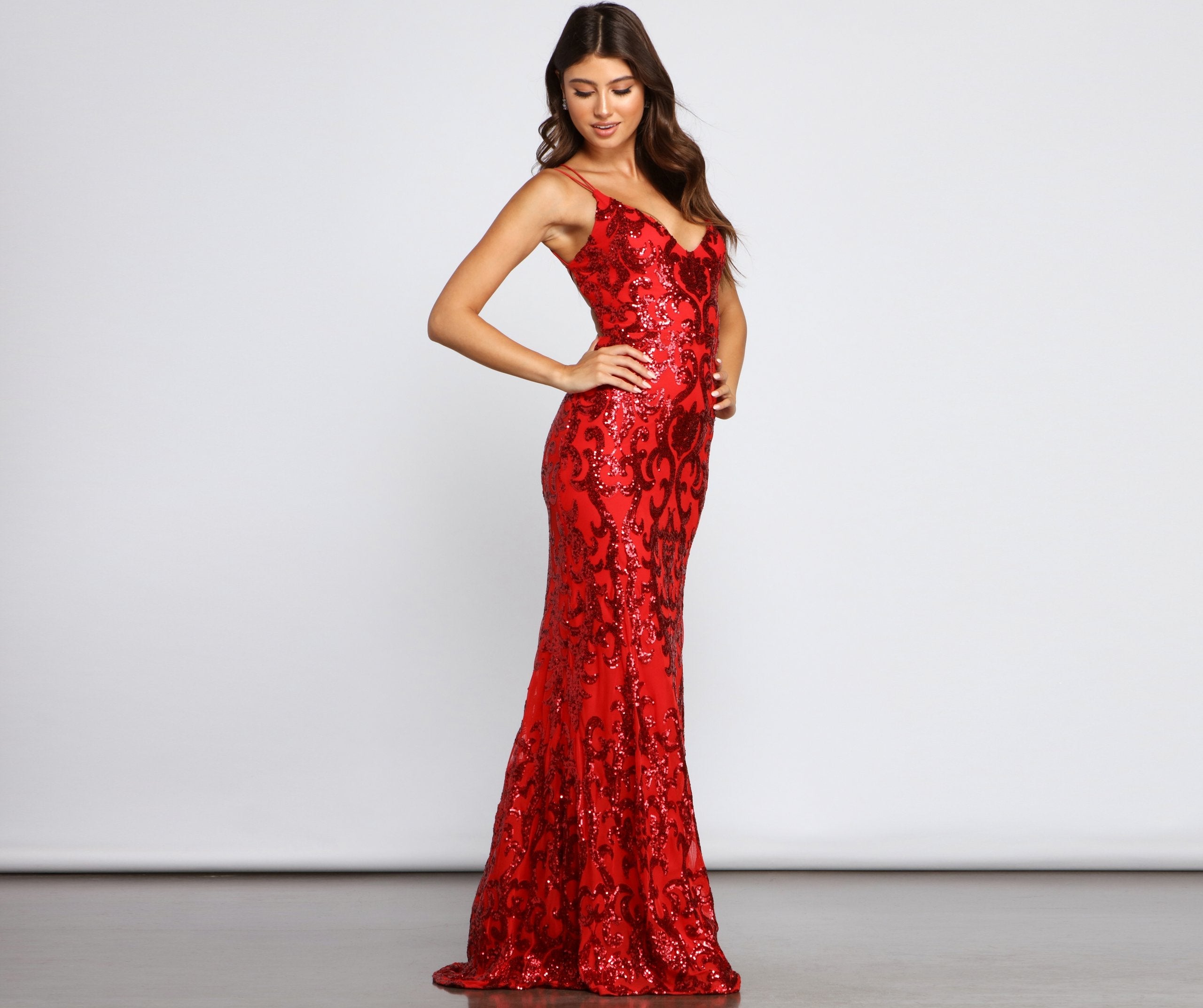 Lila Formal Open Back Sequin Mermaid Dress - Lady Occasions