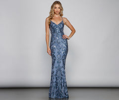 Remi Sequin Mesh Mermaid Dress - Lady Occasions