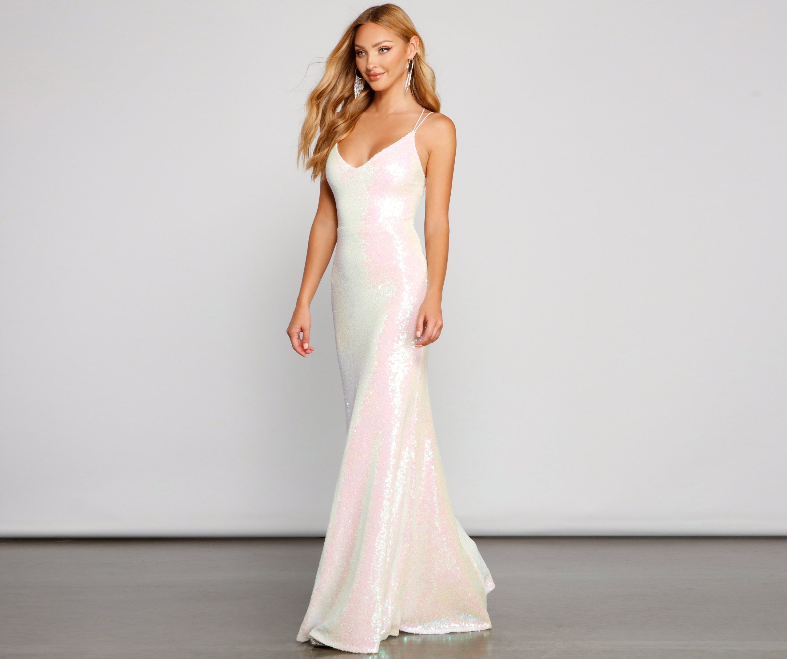 Irene Sequin Floor-Length Formal Dress - Lady Occasions