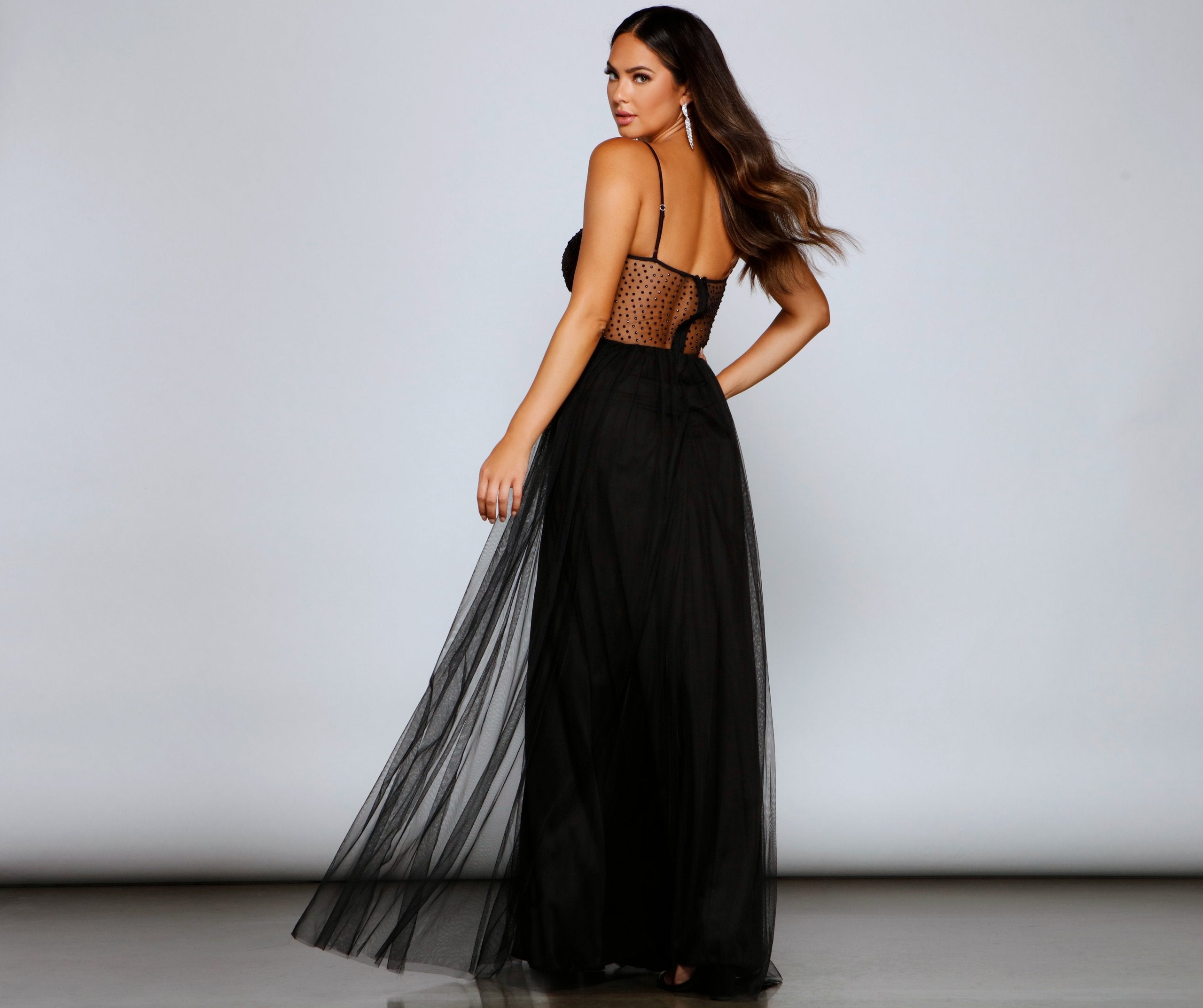 Zoya Mesh Tulle Bustier Dress - Lady Occasions