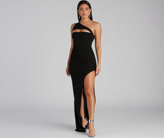 Mayven One Shoulder Cutout Slit Formal Dress - Lady Occasions