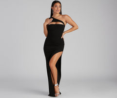 Mayven One Shoulder Cutout Slit Formal Dress - Lady Occasions