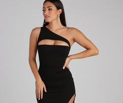 Mayven One Shoulder Cutout Slit Formal Dress - Lady Occasions