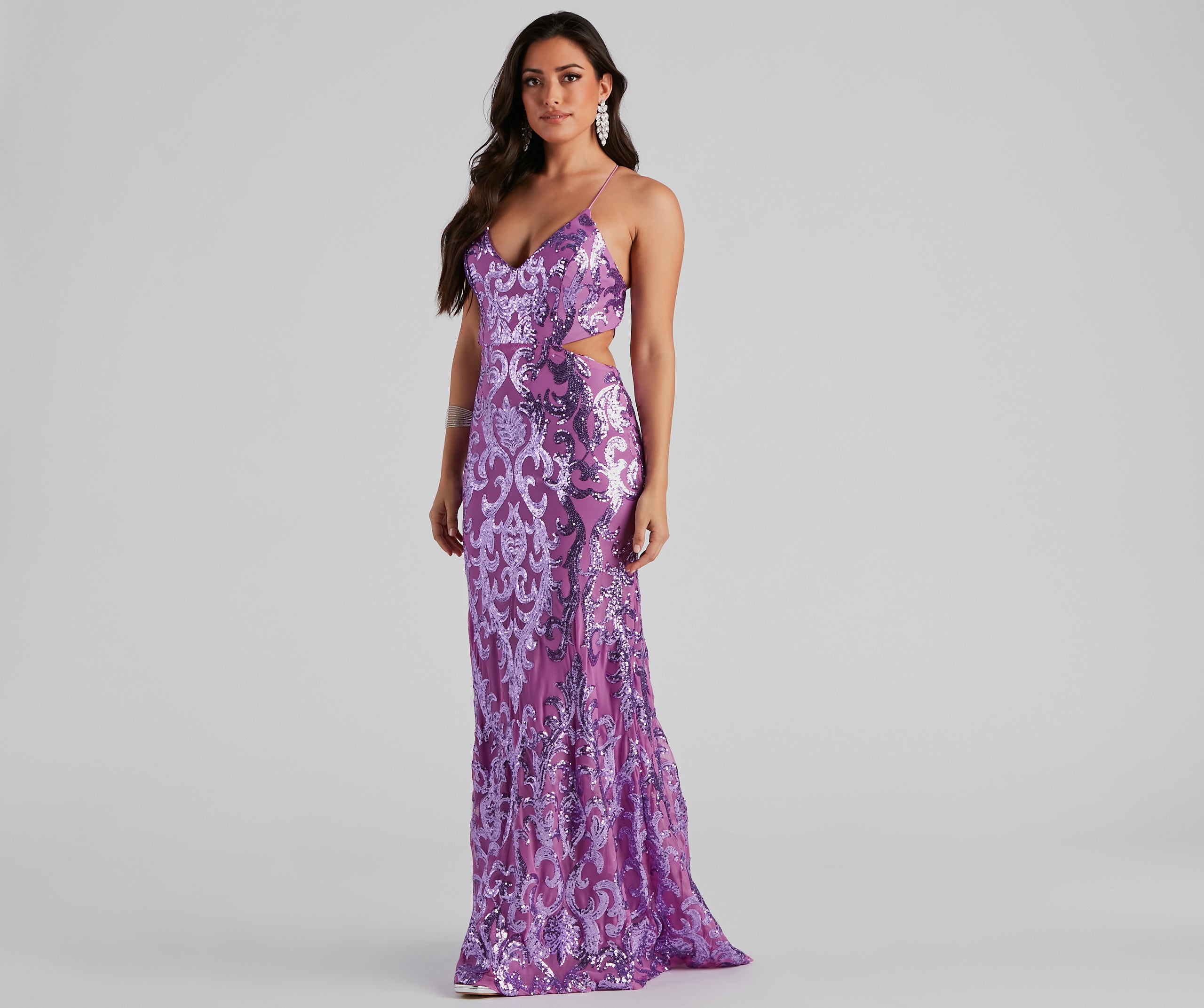 Anisa Formal Sequin A-Line Dress - Lady Occasions