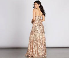 Nia Sequin Scroll Dress - Lady Occasions