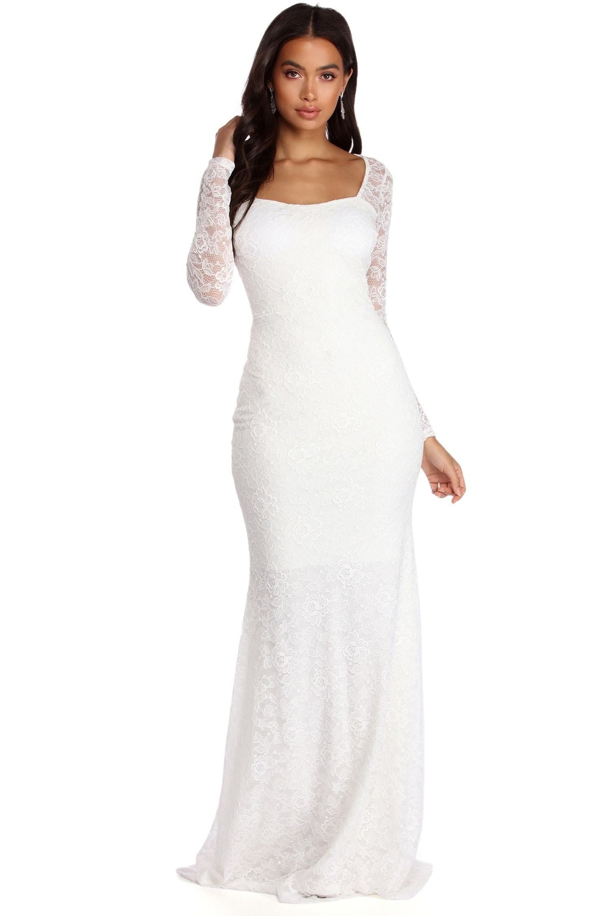Delilah Illusion Lace Formal Dress - Lady Occasions